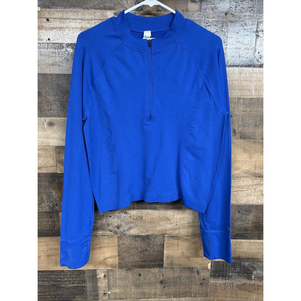 DSG Women's Size 2XL Momentum Seamless 1/4 Zip Long Sleeve Blue NWT SKU 093